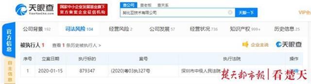 中兴子品牌努比亚成被执行人，执行标的超87万元