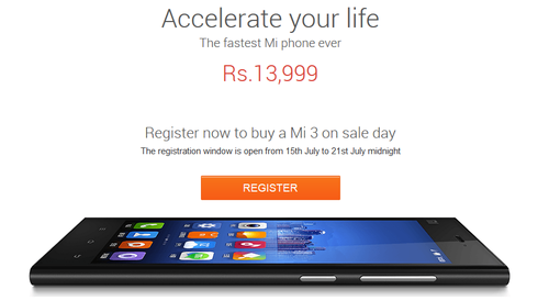 小米Mi3在印度发售 约1450元人民币