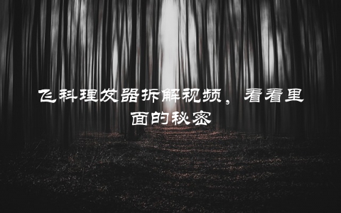 飞科理发器拆解视频，看看里面的秘密