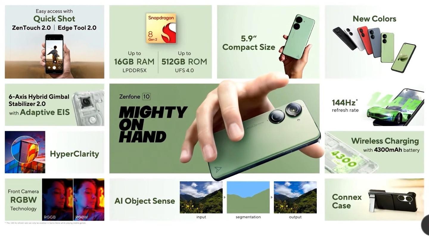 华硕Zenfone 10小屏手机发布:搭载高通骁龙8 Gen 2,799欧元起