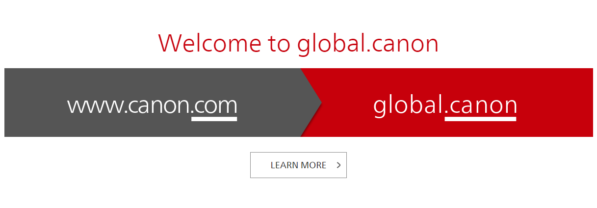 佳能官网弃用canon.com 转用自家全新顶级域名global.canon