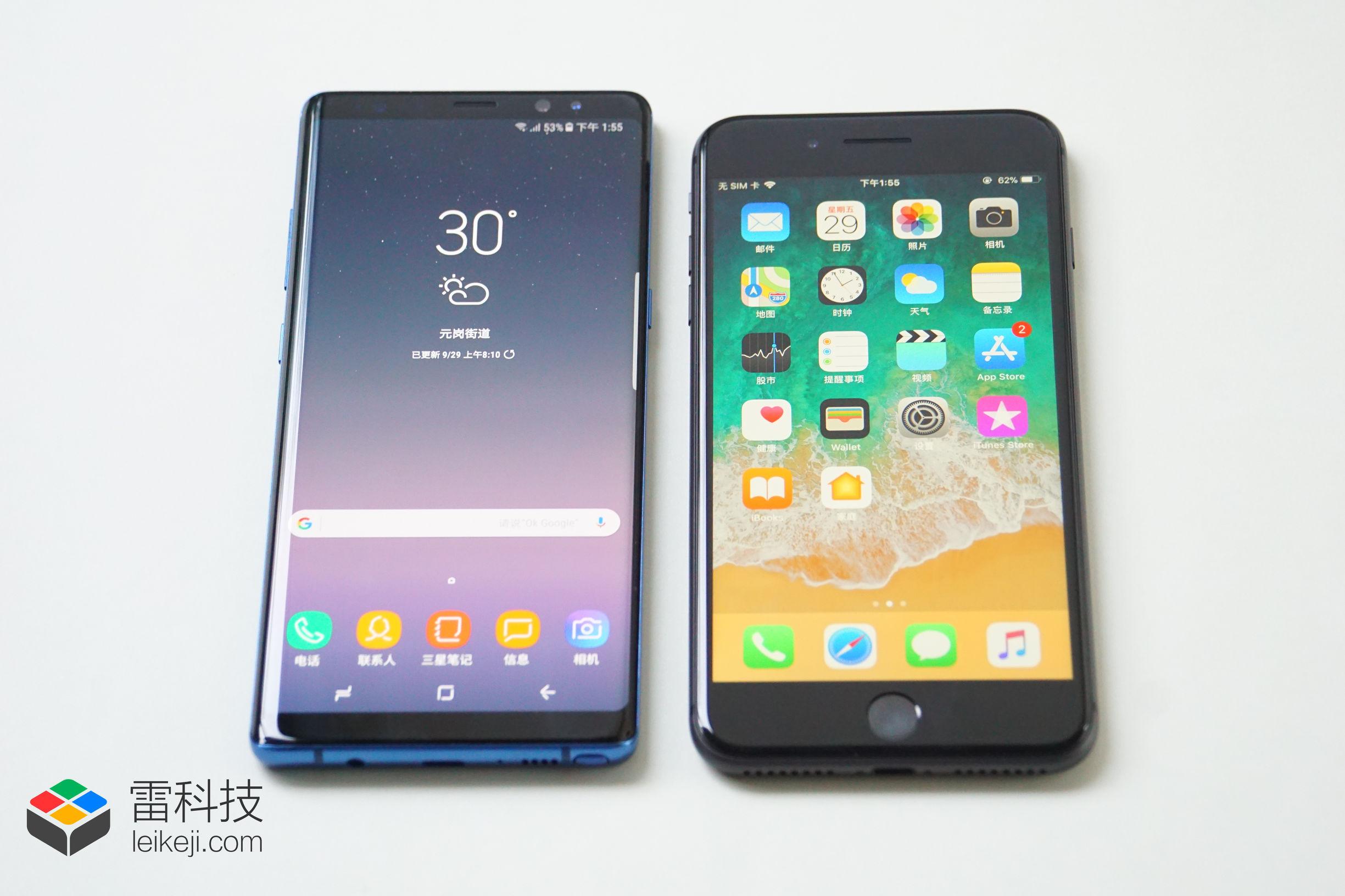 苹果三星巅峰对决：iPhone 8P、Note 8对比评测