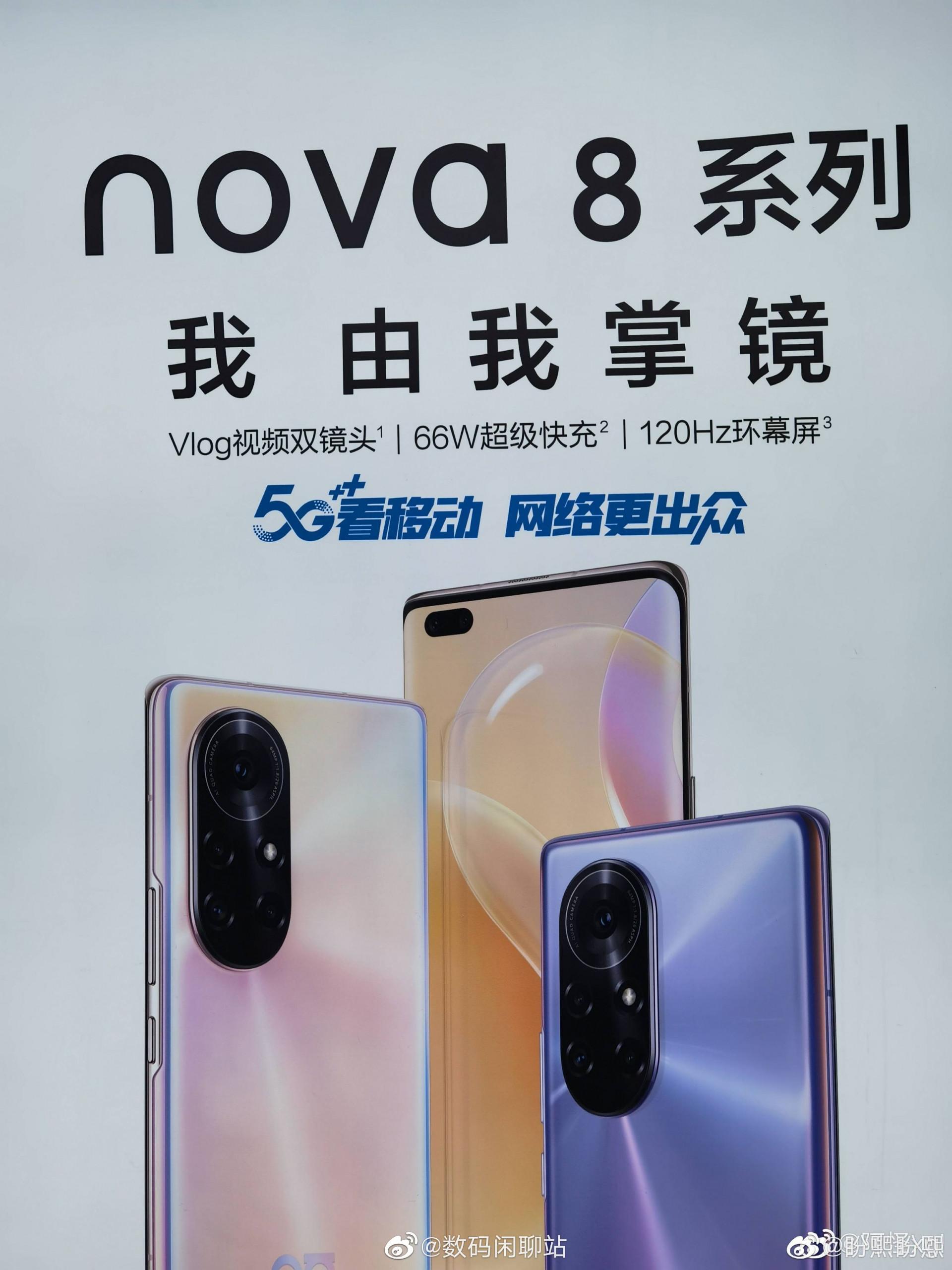 辨识度爆炸，华为nova 8外观图与参数曝光