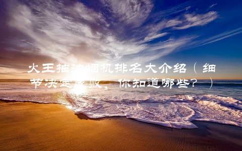 火王抽油烟机排名大介绍（细节决定成败，你知道哪些？）
