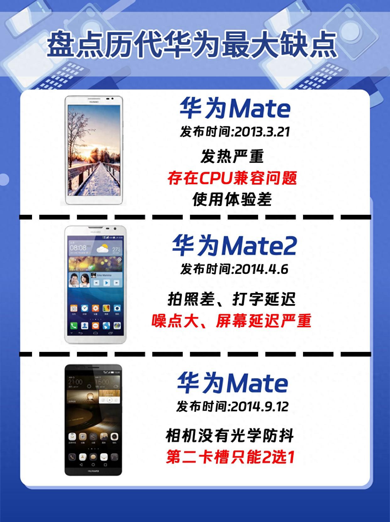 盘点华为Mate系列的历代最大缺点