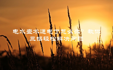 电水壶不通电了怎么办？教你三招轻松解决问题