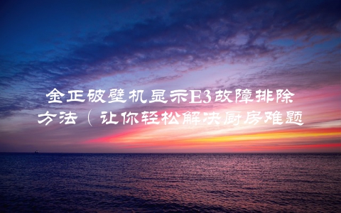 金正破壁机显示E3故障排除方法（让你轻松解决厨房难题）