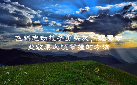 飞科电动推子剪头发，想要专业效果必须掌握的方法