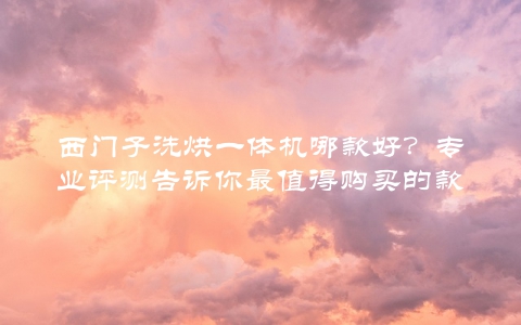 西门子洗烘一体机哪款好？专业评测告诉你最值得购买的款式