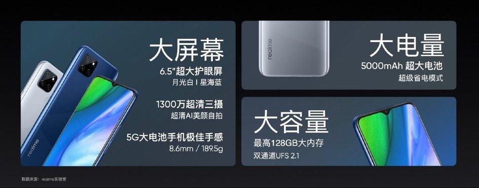 5G 手机已经降到千元以下，realme V3 已经上市