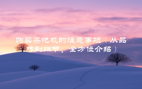 购买茶吧机的注意事项（从品牌到细节，全方位介绍）