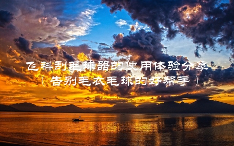 飞科刮毛球器的使用体验分享（告别毛衣毛球的好帮手）