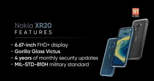 诺基亚XR20在海外发布 搭载骁龙480芯片约售3560元