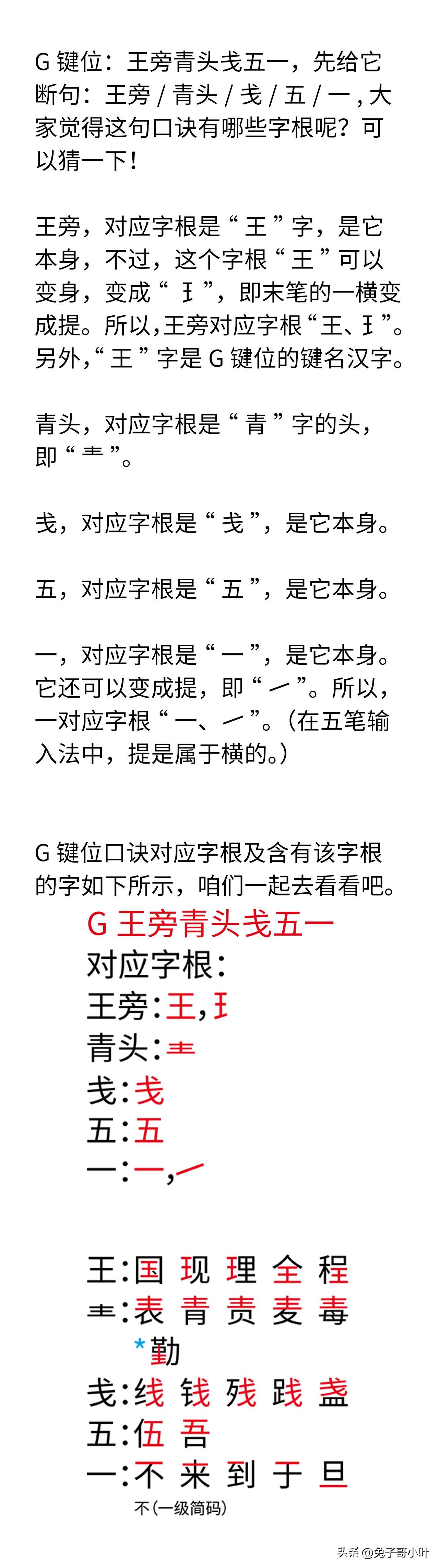 五笔输入法（2）-- 横区字根口诀拆解