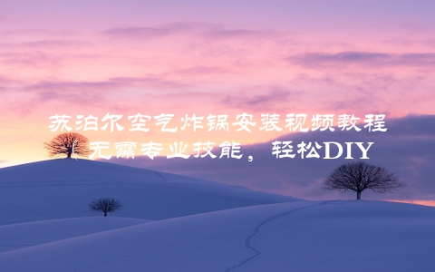 苏泊尔空气炸锅安装视频教程（无需专业技能，轻松DIY）