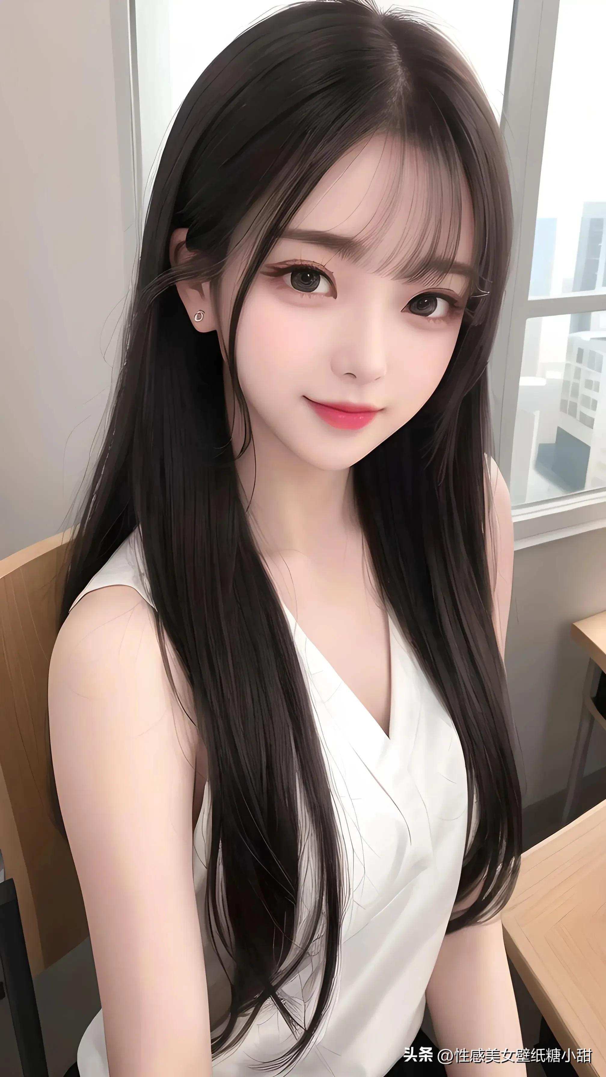 清纯御姐，有点小性感，男人都喜欢。AI绘画（高清美女壁纸）