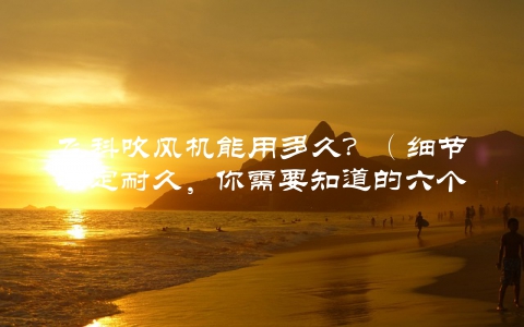飞科吹风机能用多久？（细节决定耐久，你需要知道的六个保养方法）