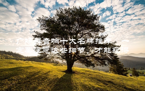 广场舞音响十大名牌推荐（一定要注意这些细节，才能获得完美效果）