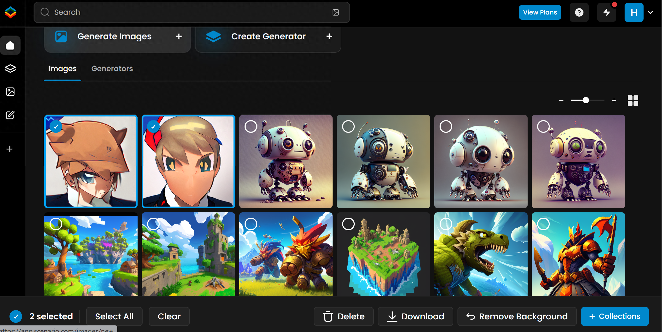 一个AI生成卡通图片的在线网站:scenario.com