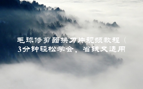 毛球修剪器换刀片视频教程（3分钟轻松学会，省钱又适用）