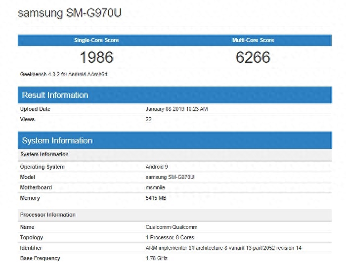 三星S10 Lite现身Geekbench：骁龙855