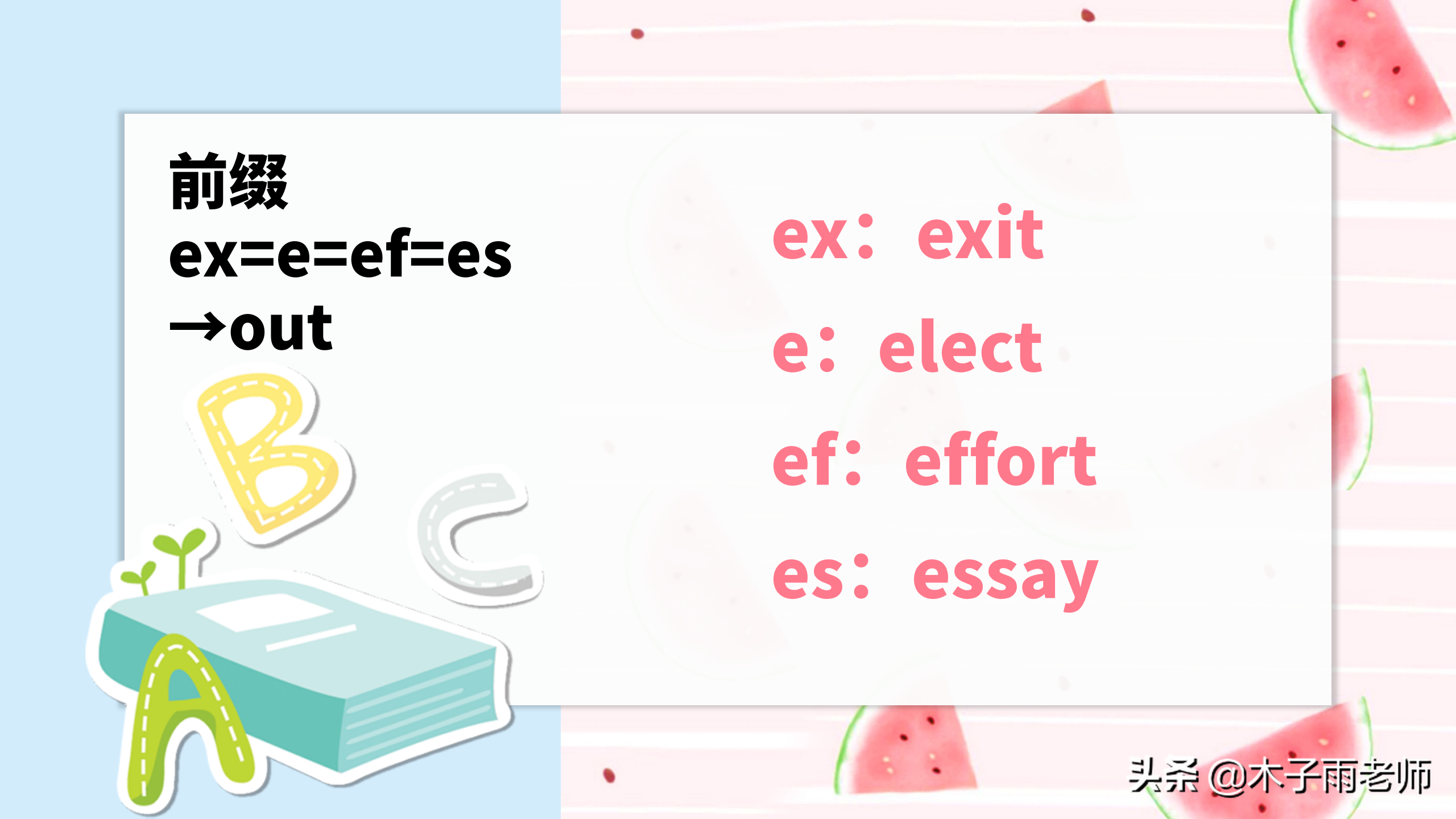 大家一起背单词 前缀ex