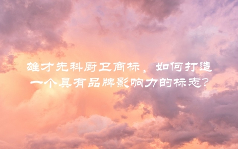 雄才先科厨卫商标，如何打造一个具有品牌影响力的标志？