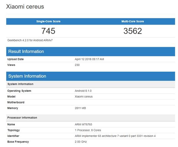 疑似小米入门新机红米5X跑分曝光,首发联发科MT6762或799元起售