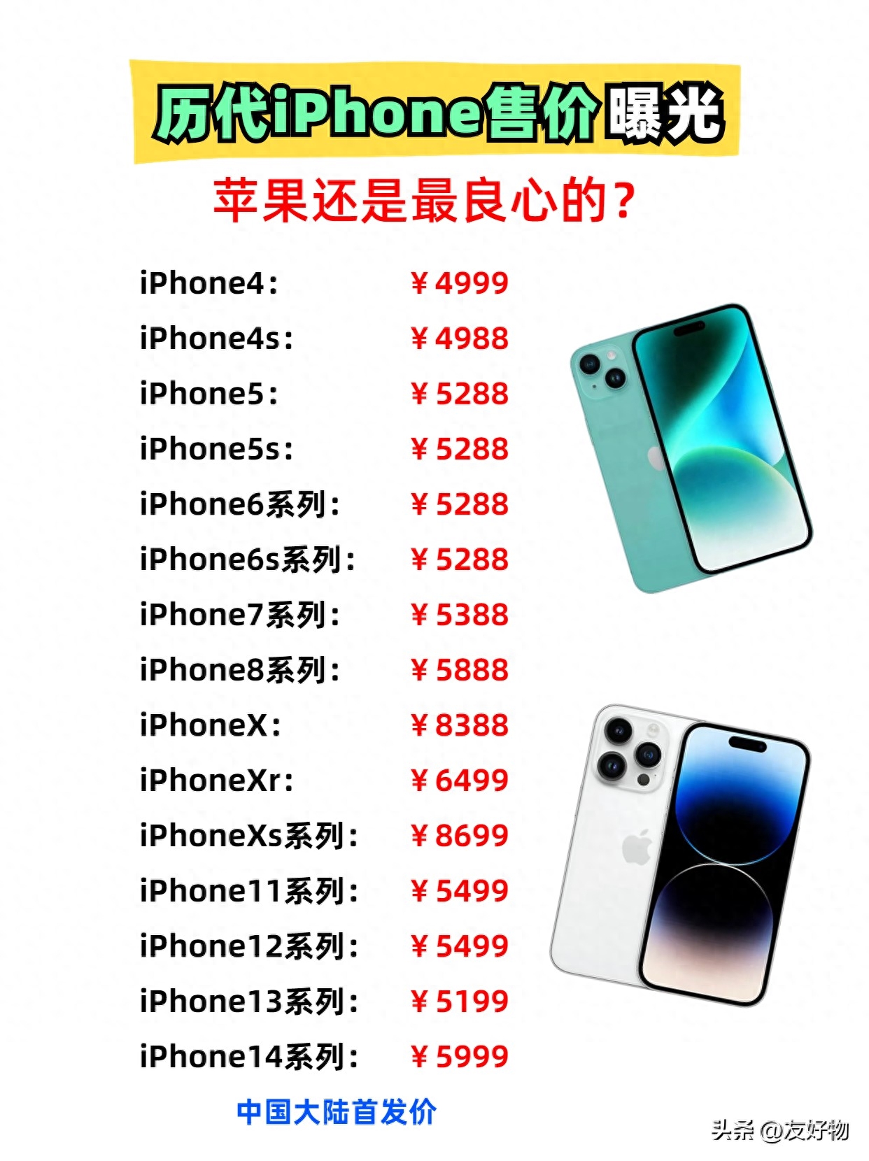 历代iPhone起售价曝光！原来库克真不宰人，比某米还良心？