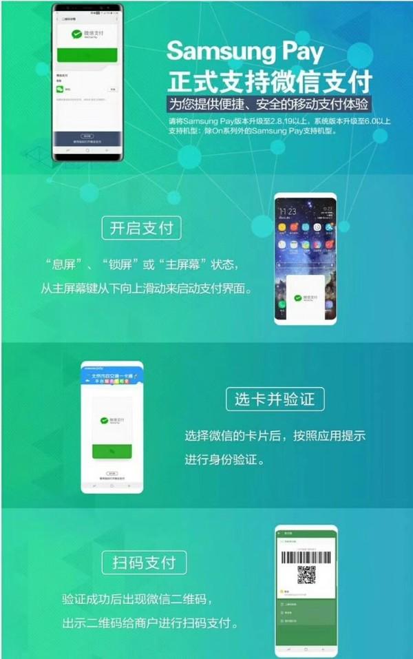 三星Pay正式支持微信支付 覆盖机型超全