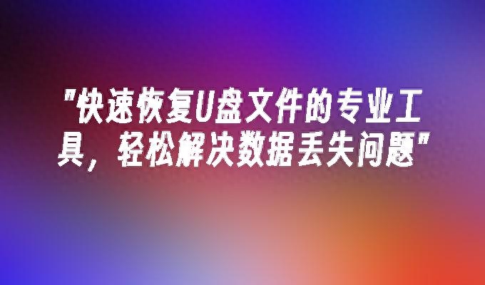 u盘文件恢复工具专业工具,轻松解决数据丢失问题