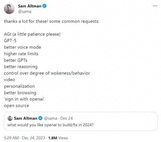 GPT-5、开源、更强的ChatGPT！OpenAI公布2024年计划