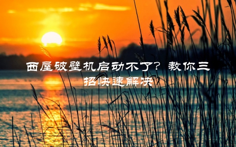 西屋破壁机启动不了？教你三招快速解决