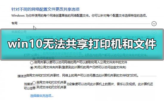 win10无法共享打印机和文件怎么办，解决win10无法共享打印机方法