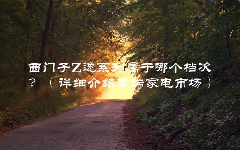 西门子Z逸系列属于哪个档次？（详细介绍高端家电市场）