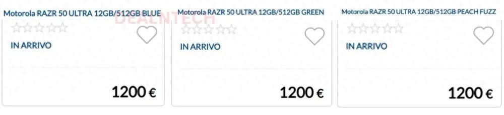 摩托罗拉Razr 50 Ultra手机售价曝光：12GB内存+512GB存储