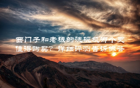 西门子和老板的洗碗机哪个更值得购买？详细评测告诉你答案