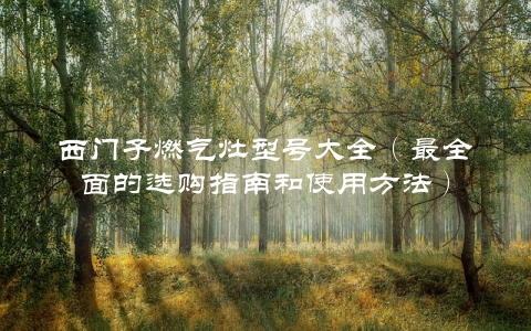西门子燃气灶型号大全（最全面的选购指南和使用方法）
