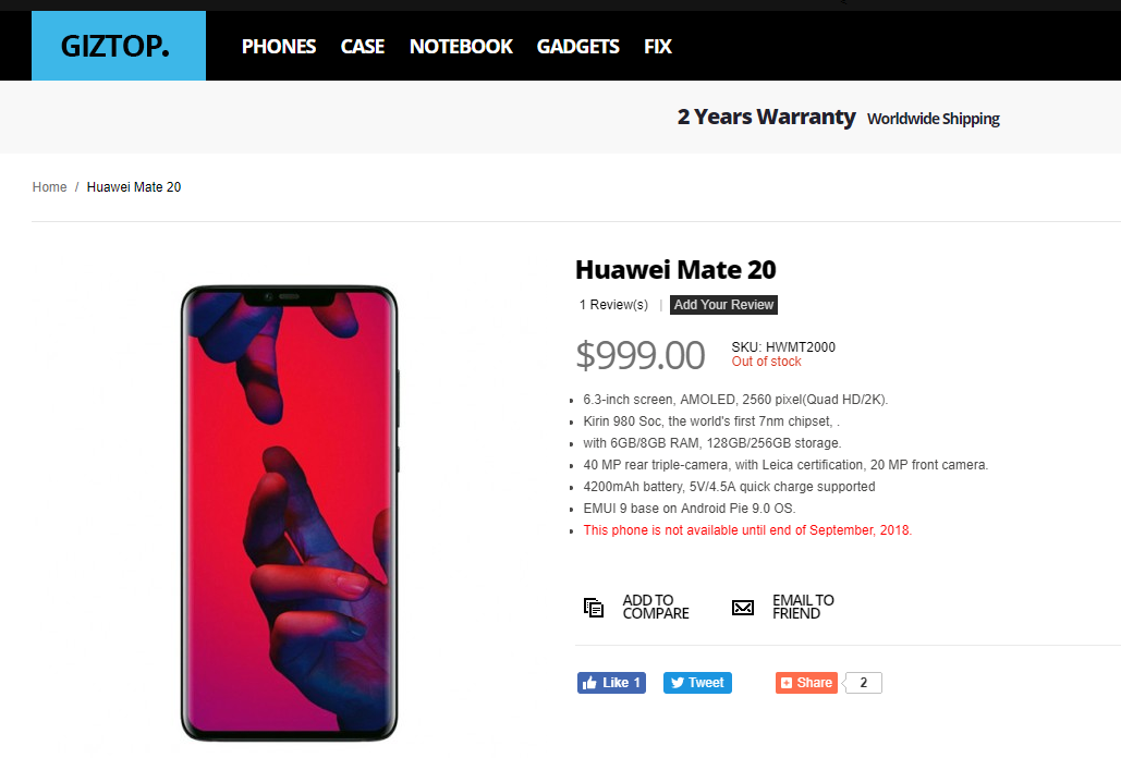配置超豪华！华为Mate 20参数被意外曝光，徕卡三摄有戏？