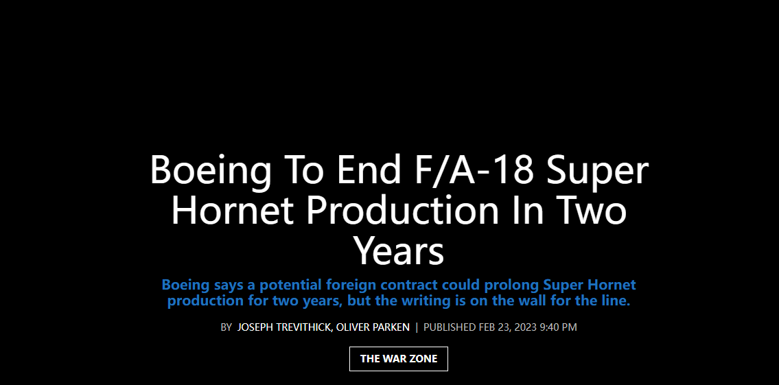 最新消息!美国“超级大黄蜂”战斗机即将停产,究竟是什么原因?