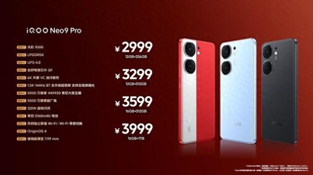 仅需2299元,iQOO Neo9系列价格全面公布