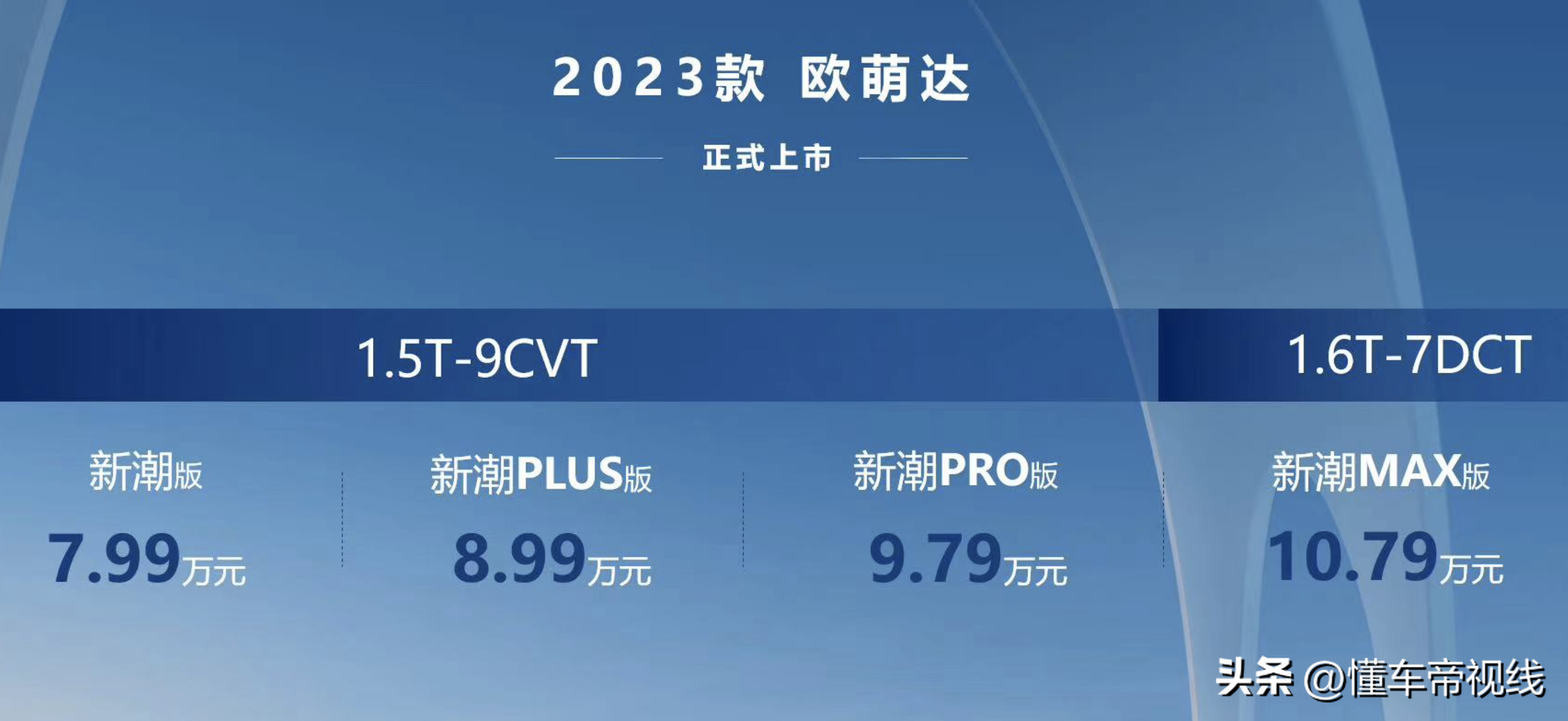 新车 | 售价7.99万元起，2023款奇瑞欧萌达上市，可选1.5T/1.6T动力